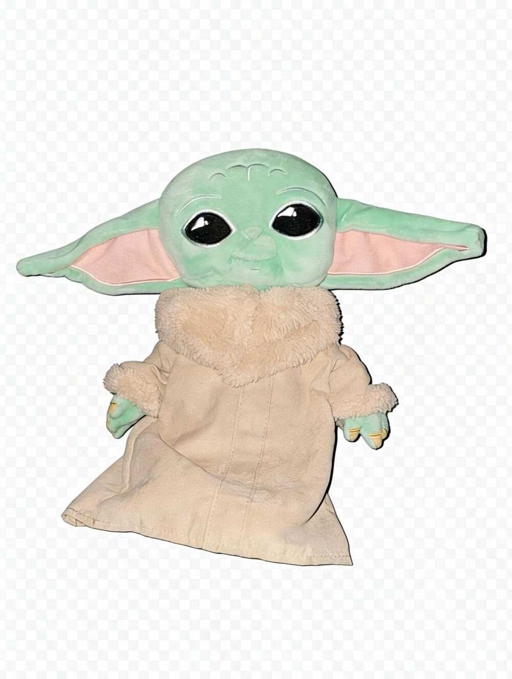 Northwest Green and Pink Plush Baby Alien in Beige Coat
